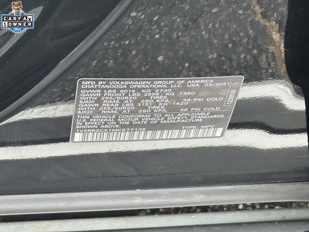 2021 Volkswagen Atlas 3.6L V6 SE w/Technology R-Line