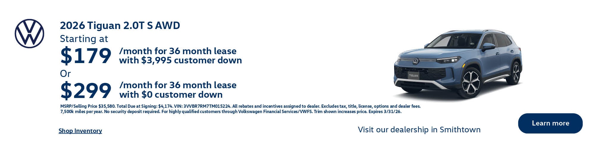 2026 TIGUAN 2.0T S AWD