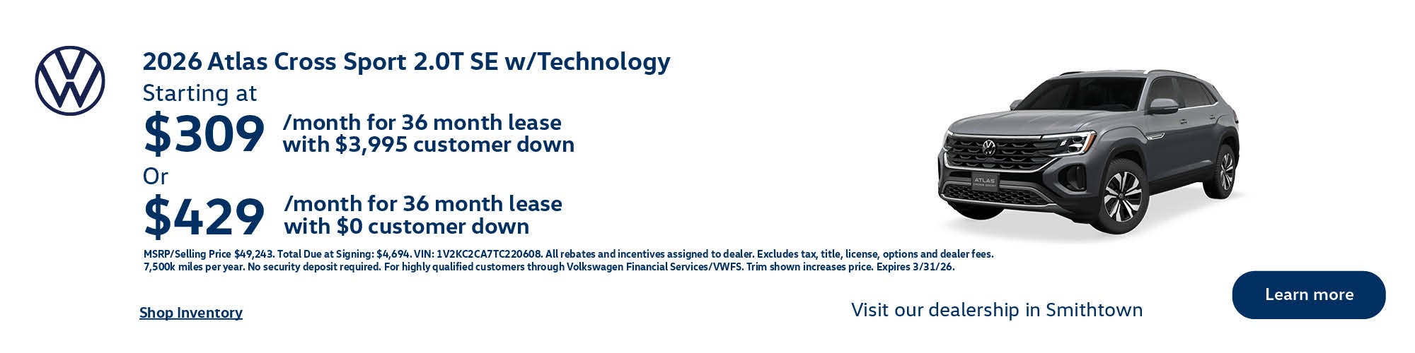 2026 ATLAS CROSS SPORT 2.0T SE AWD