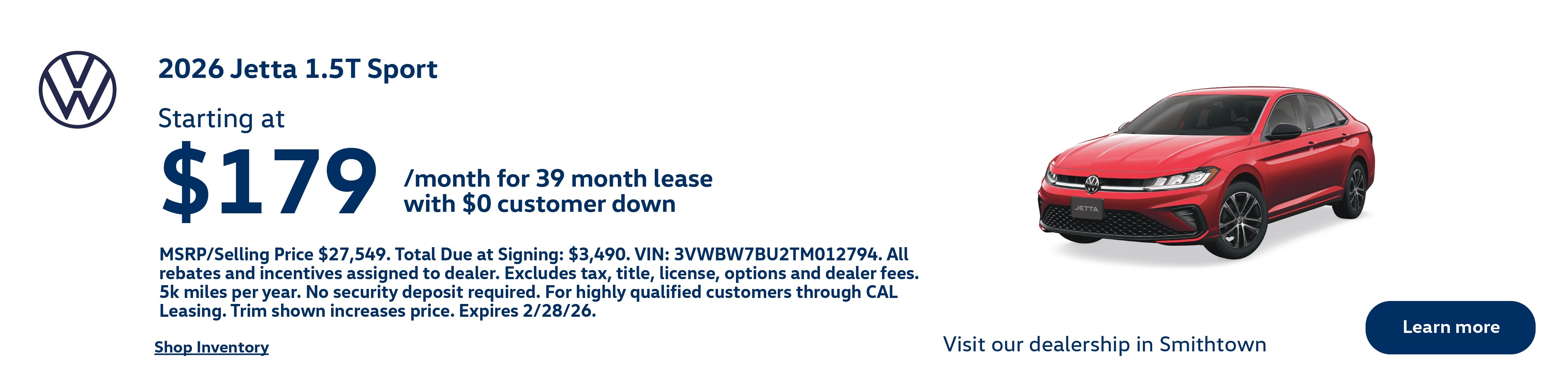 2026 JETTA 1.5T SPORT