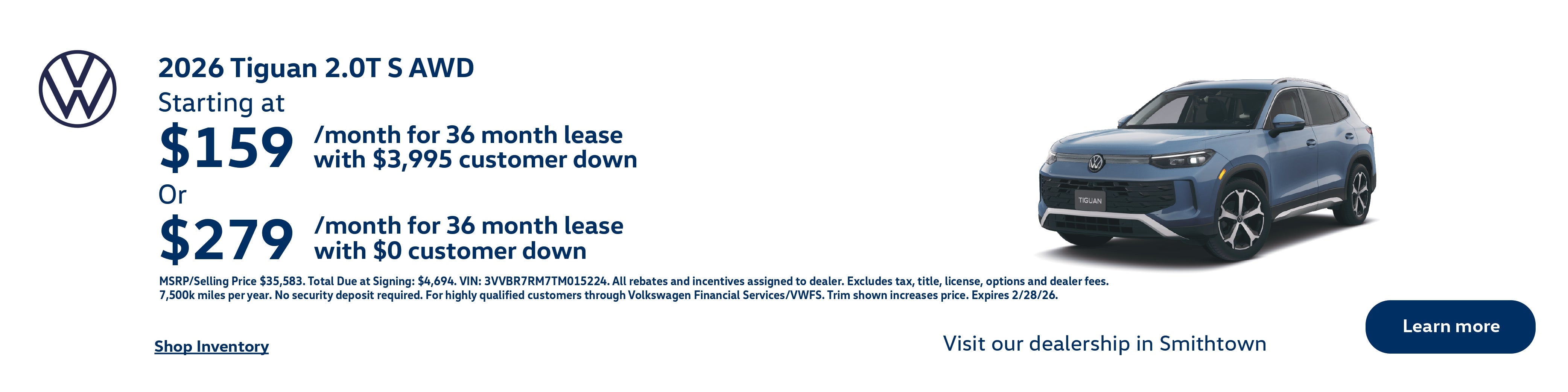 2026 TIGUAN 2.0T S AWD